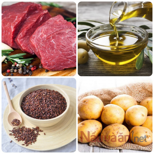 nguyên liệu cần thiết nấu cháo thịt bò khoai tây