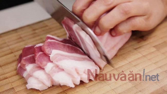 thịt ba chỉ thái mỏng
