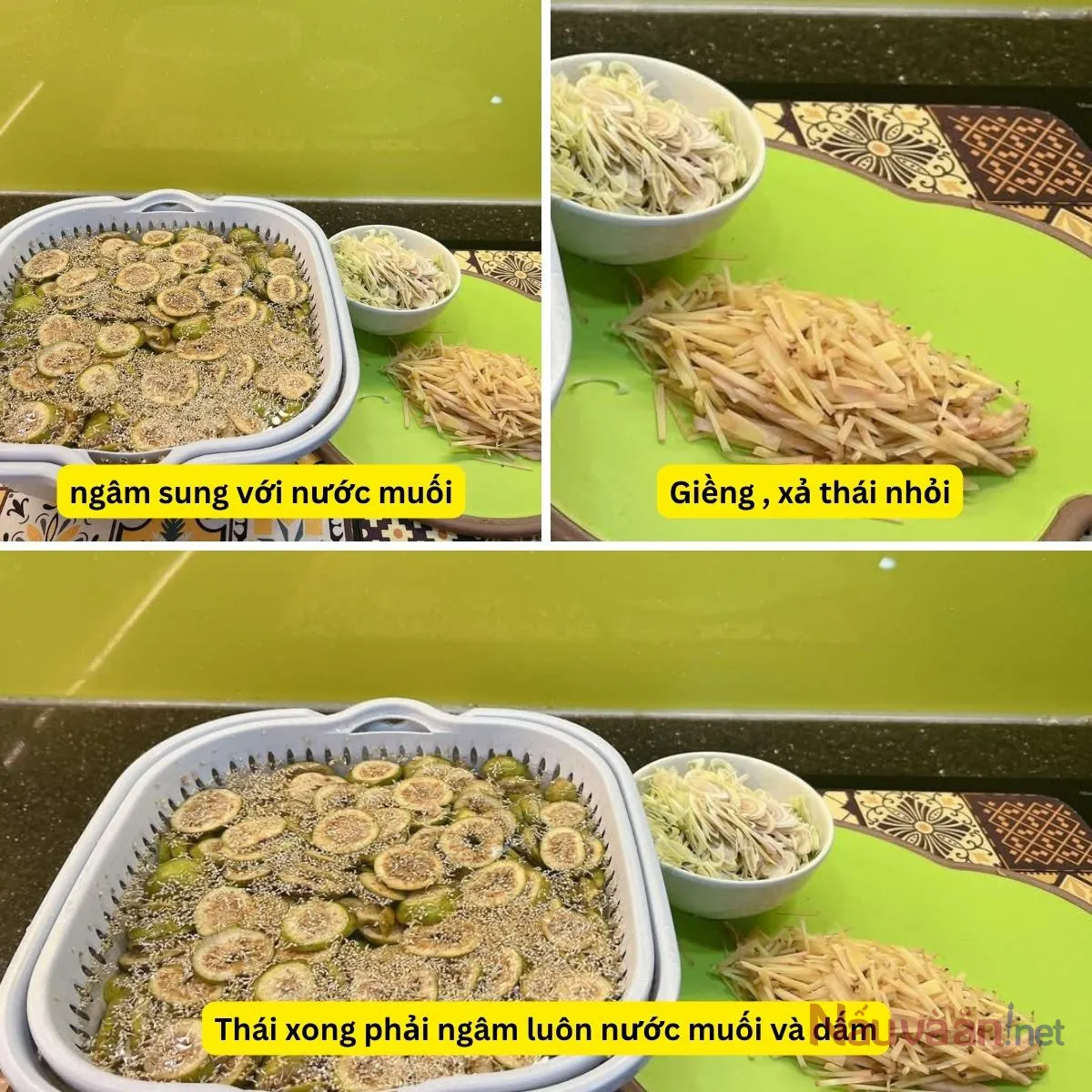 sơ chế nguyên liệu để muối sung