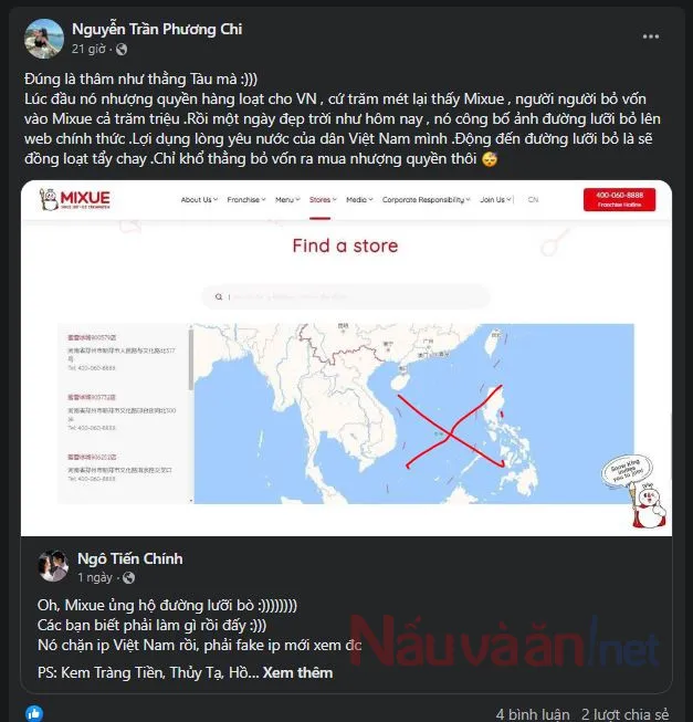 tẩy chay kem mixue tại viet nam